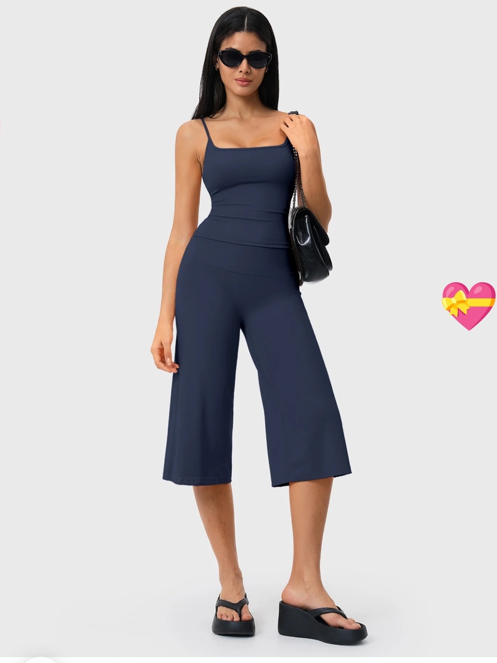 Yeoreo Nyree 21" Low Rise Wide Leg Capri Pants
